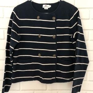 Vineyard Vines Navy Blue & White Striped Sweater